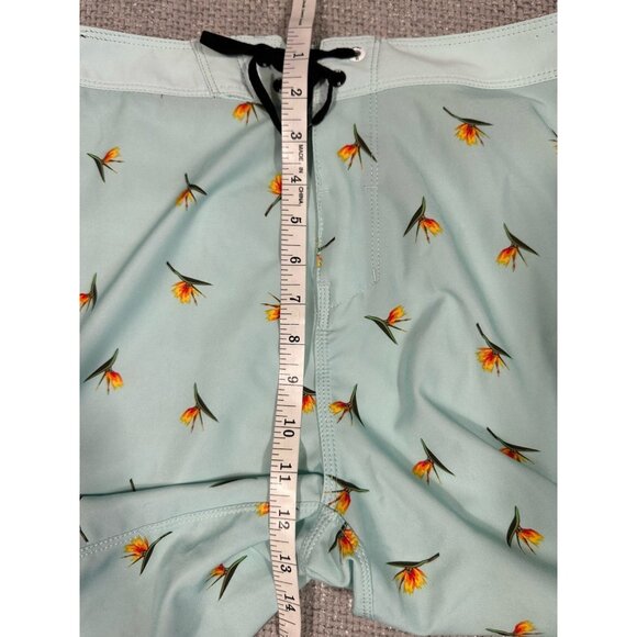 Hurley Board Shorts Mens 29 Green Birds Of Paradise Tropical Surf Beach‎ - Picture 5 of 8